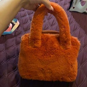 Orange fuzzy purse/ satchel sooooo cute!